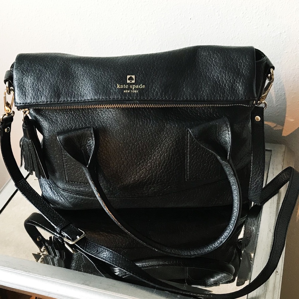 Kate Spade Pebbled black leather crossbody